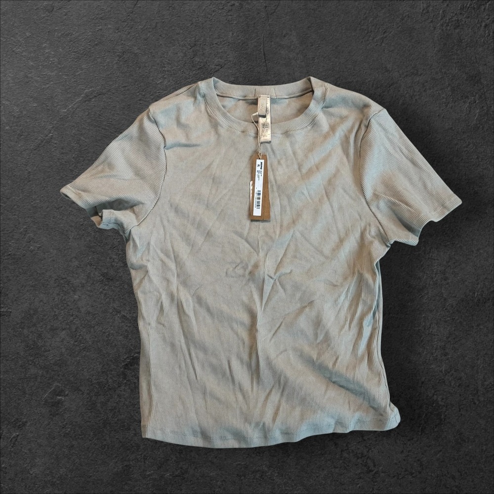 SKIMS Cotton Rib T-Shirt Stone Grey XL AP-TSH-0815 New With Tags